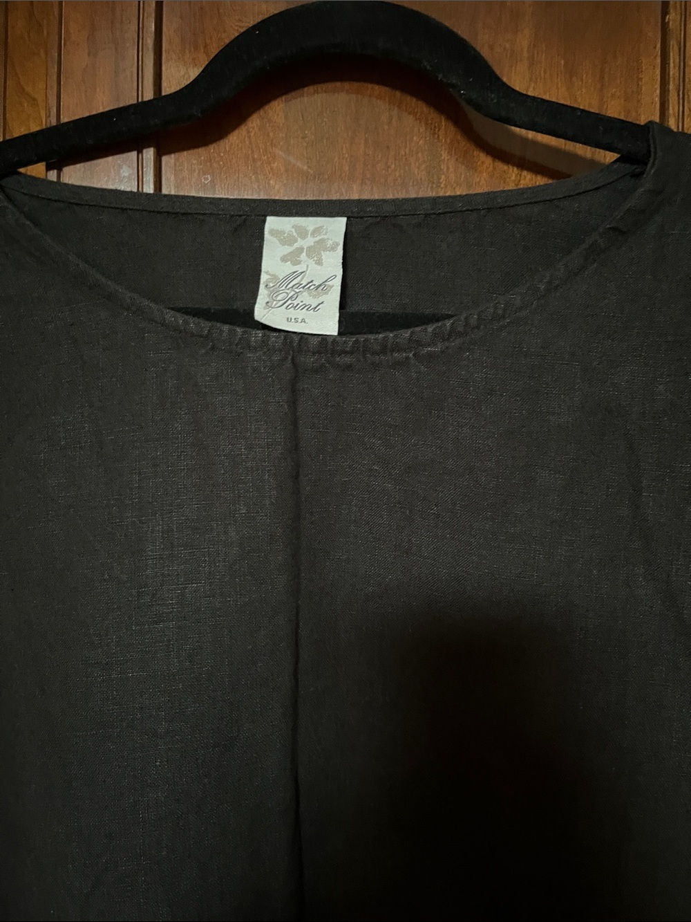 Match Point USA black linen swing top M